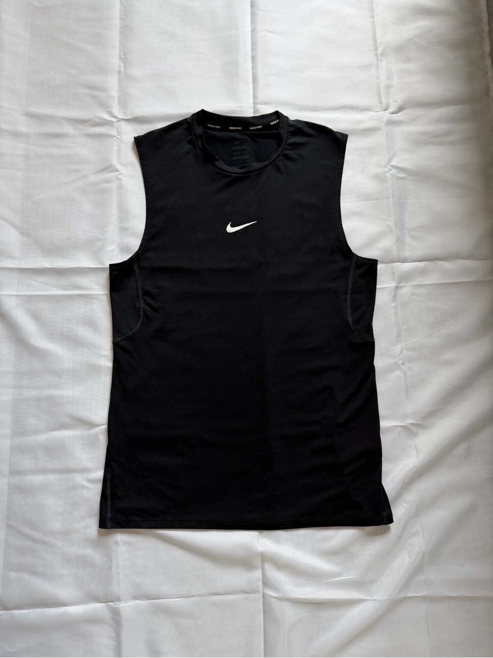 Nike Black Sleeveless Athletic Tank with White Swoosh
